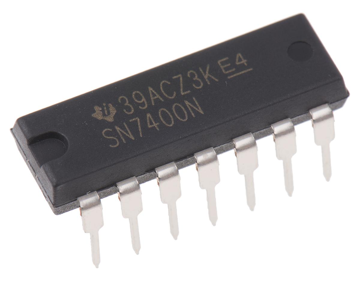 Produktfoto 1 von Texas Instruments Logikgatter, 4-Elem., NAND, 74, 16mA, 14-Pin, PDIP, 2