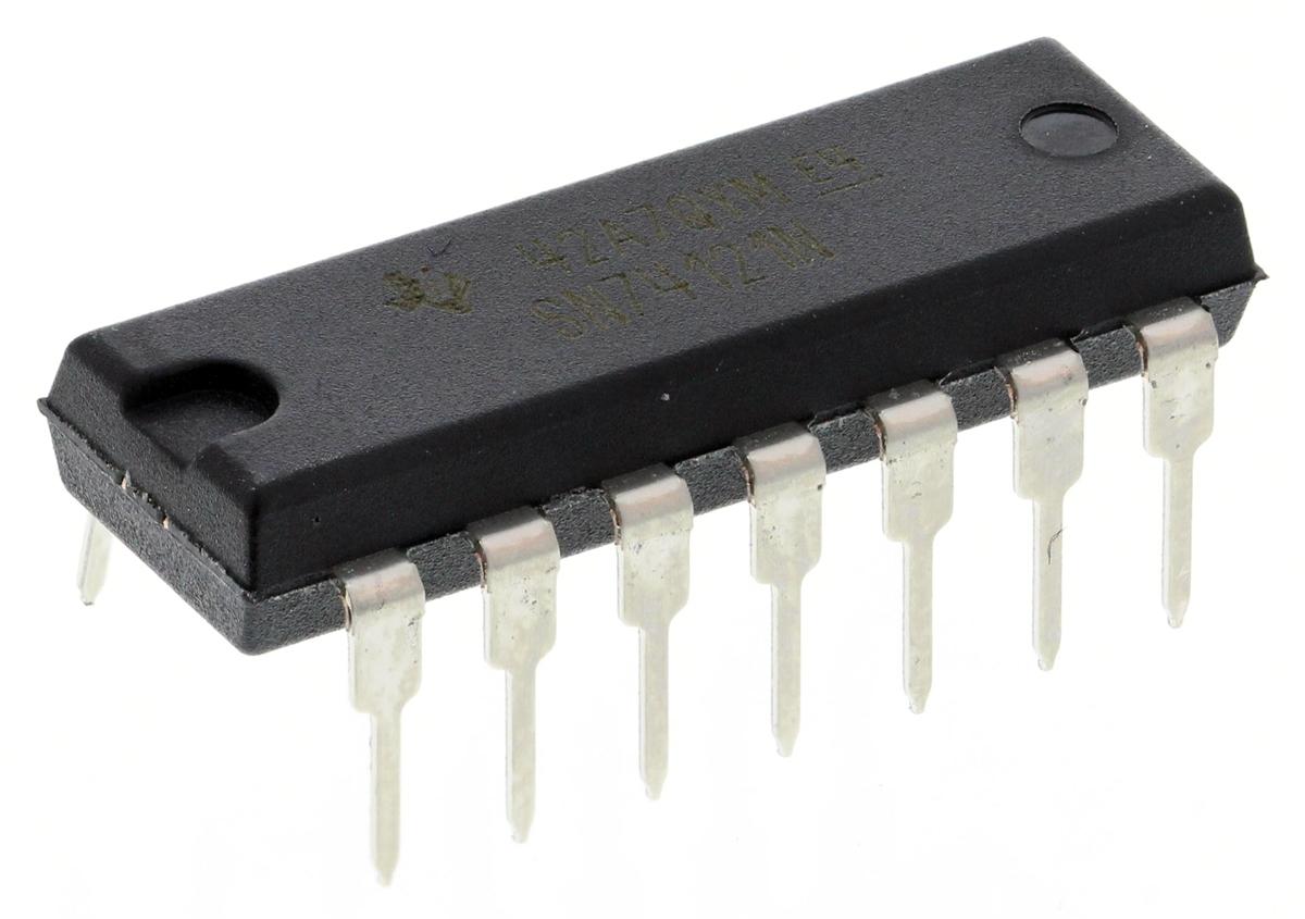 Produktfoto 1 von Texas Instruments Monostabiler Multivibrator, 74 Monostabiler Kippstufe 1 Anz. Elem./ Chip 16mA L Pegel, -0.4mA H