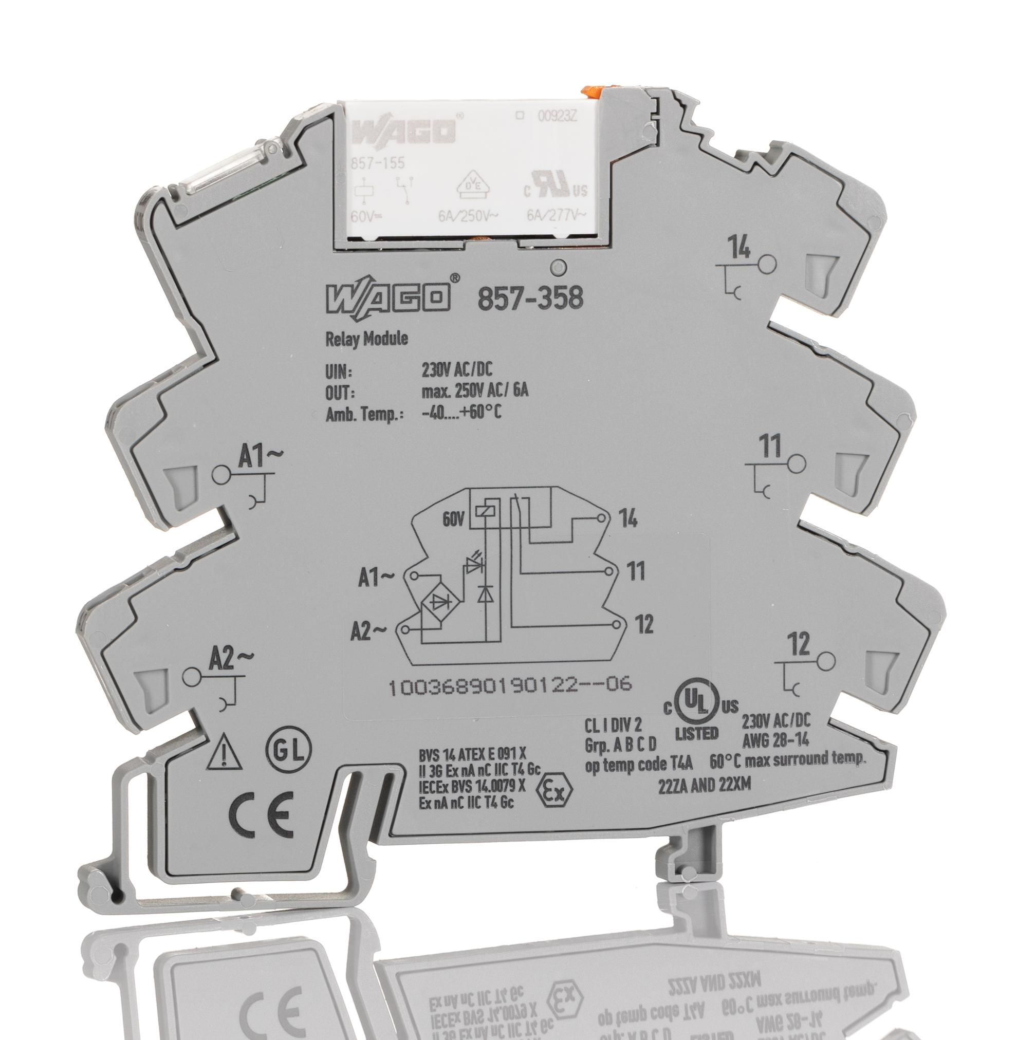 Produktfoto 1 von Wago Interface Relais 230V ac/dc DIN-Schienen 250V ac