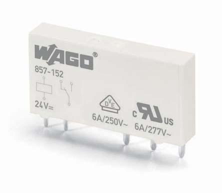 Wago 857  Monostabiles Relais, für DIN-Schienen 6A 24V dc Spule