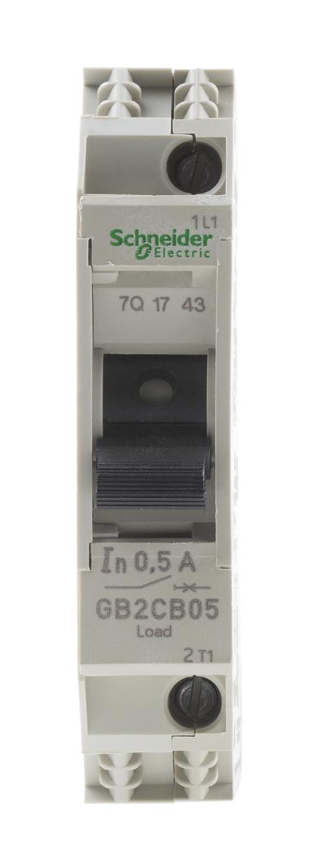 Produktfoto 1 von Schneider Electric GB2 Thermischer Überlastschalter / Thermischer Geräteschutzschalter, 1-polig, 500mA, 277 V ac,