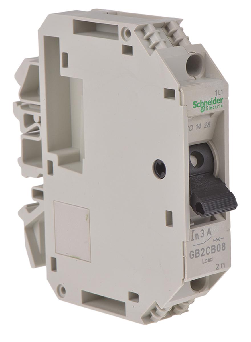 Produktfoto 1 von Schneider Electric GB2 Thermischer Überlastschalter / Thermischer Geräteschutzschalter, 1-polig, 3A, 277 V ac, 415V ac