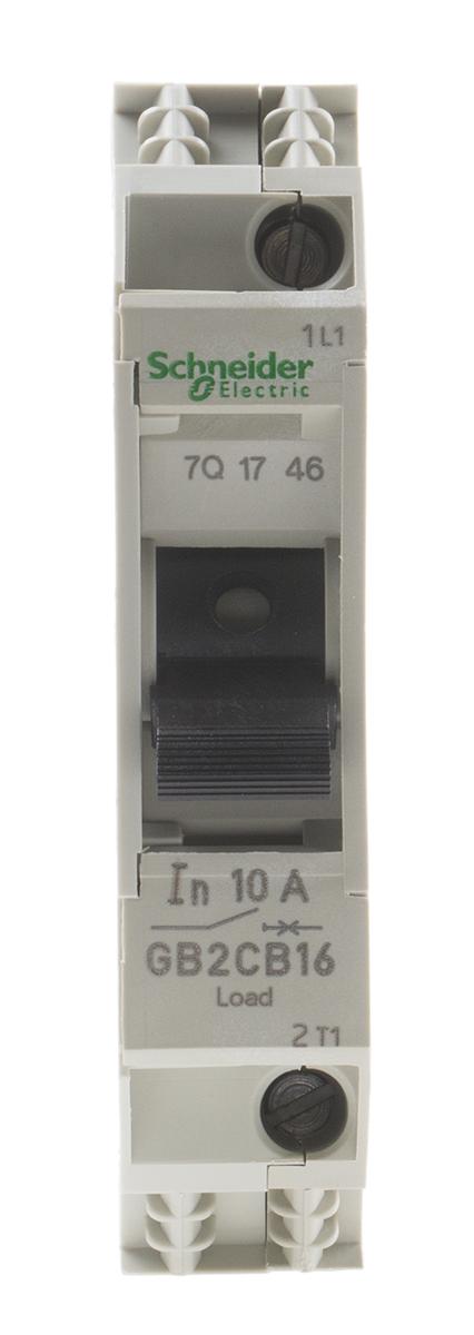 Produktfoto 1 von Schneider Electric GB2 Thermischer Überlastschalter / Thermischer Geräteschutzschalter, 1-polig, 10A, 277 V ac, 415V ac