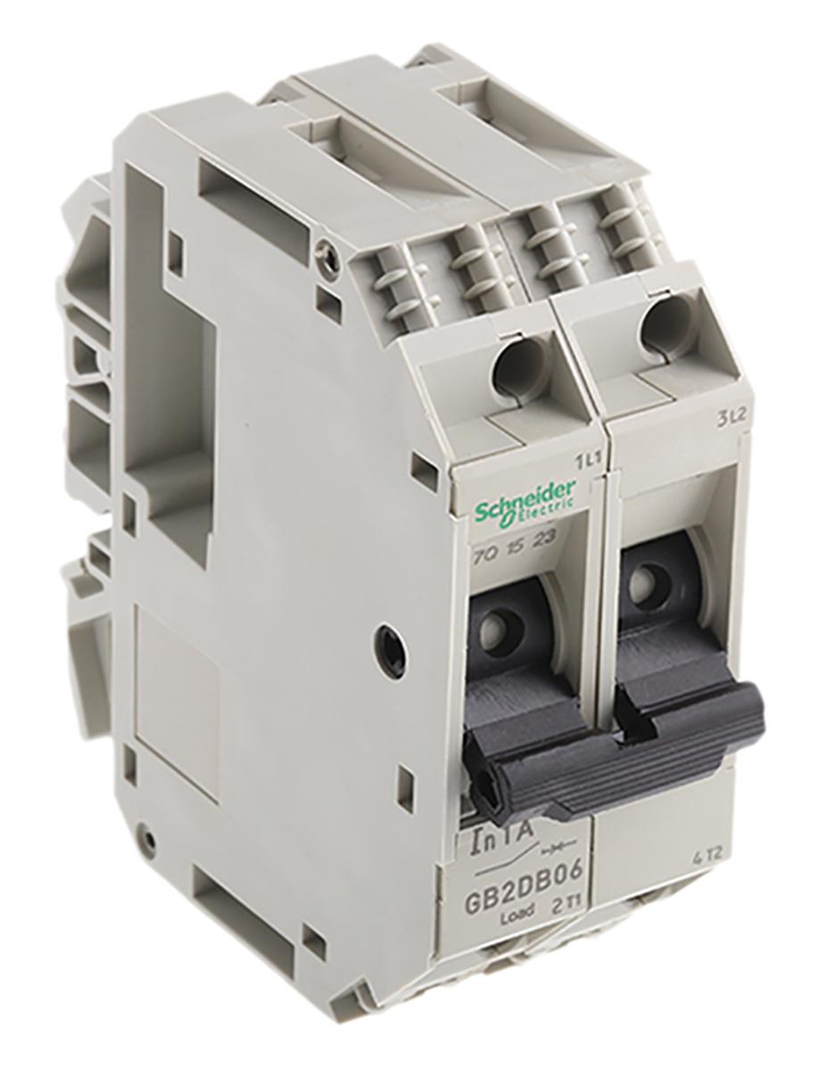 Produktfoto 1 von Schneider Electric GB2 Thermischer Überlastschalter / Thermischer Geräteschutzschalter, 2-polig, 1A, 277 V ac, 415V ac