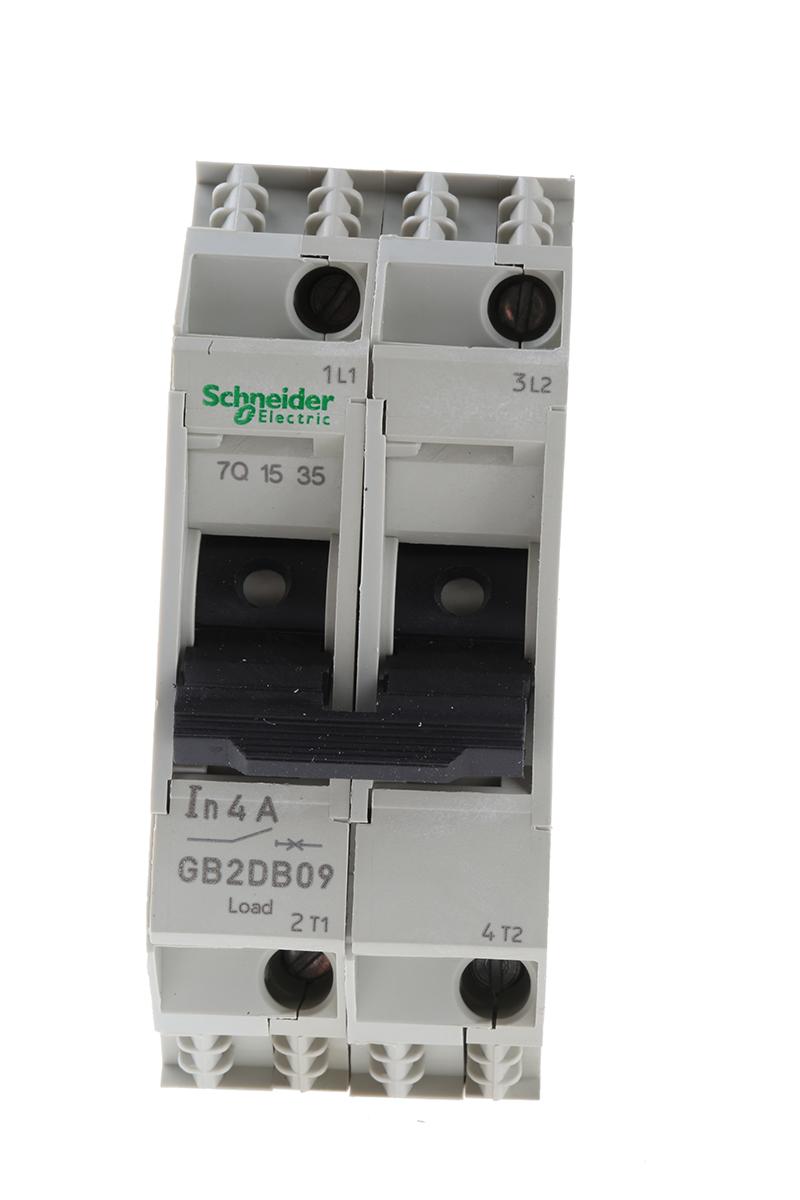 Produktfoto 1 von Schneider Electric GB2 Thermischer Überlastschalter / Thermischer Geräteschutzschalter, 2-polig, 4A, 277 V ac, 415V ac