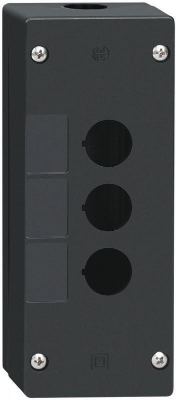 Produktfoto 1 von Schneider Electric Harmony XALG Steuerstation Leergehäuse, 3 x Ø 22mm, Schwarz, Kunststoff