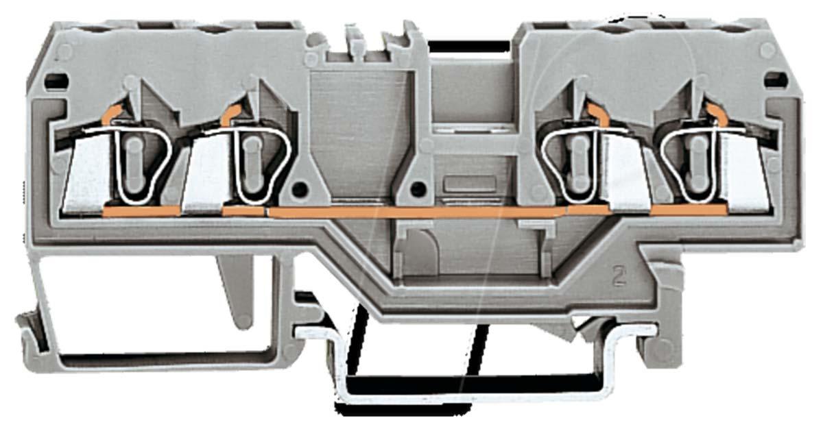 Produktfoto 1 von Wago 280 Reihenklemme Einfach Grau, 2.5mm², 800 V / 20A, mit Käfigklemme