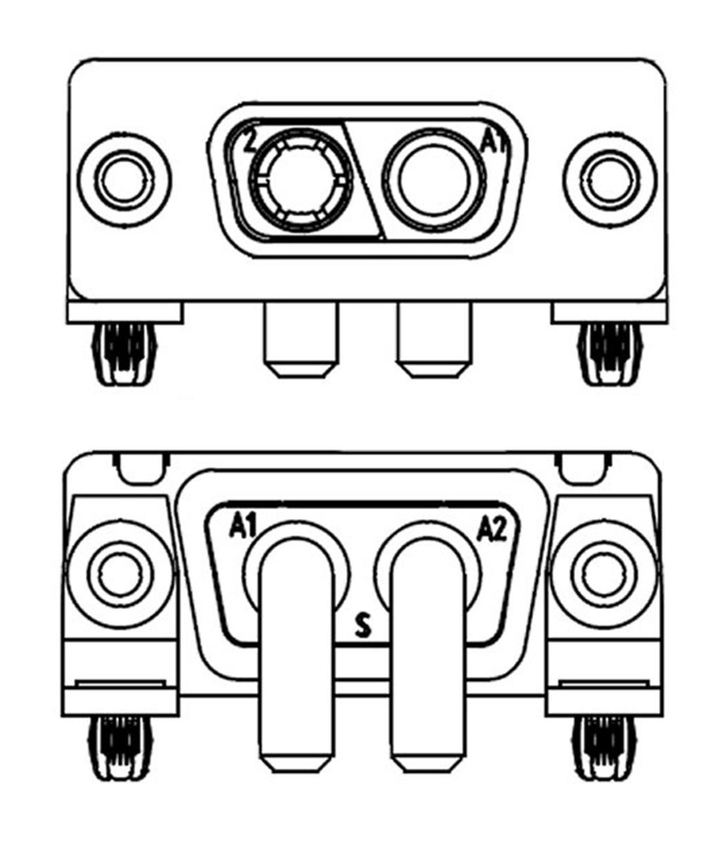 HARTING Sub-D Steckverbinder Buchse abgewinkelt, 2 (Stromversorgung)-polig , Durchsteckmontage  Lötanschluss