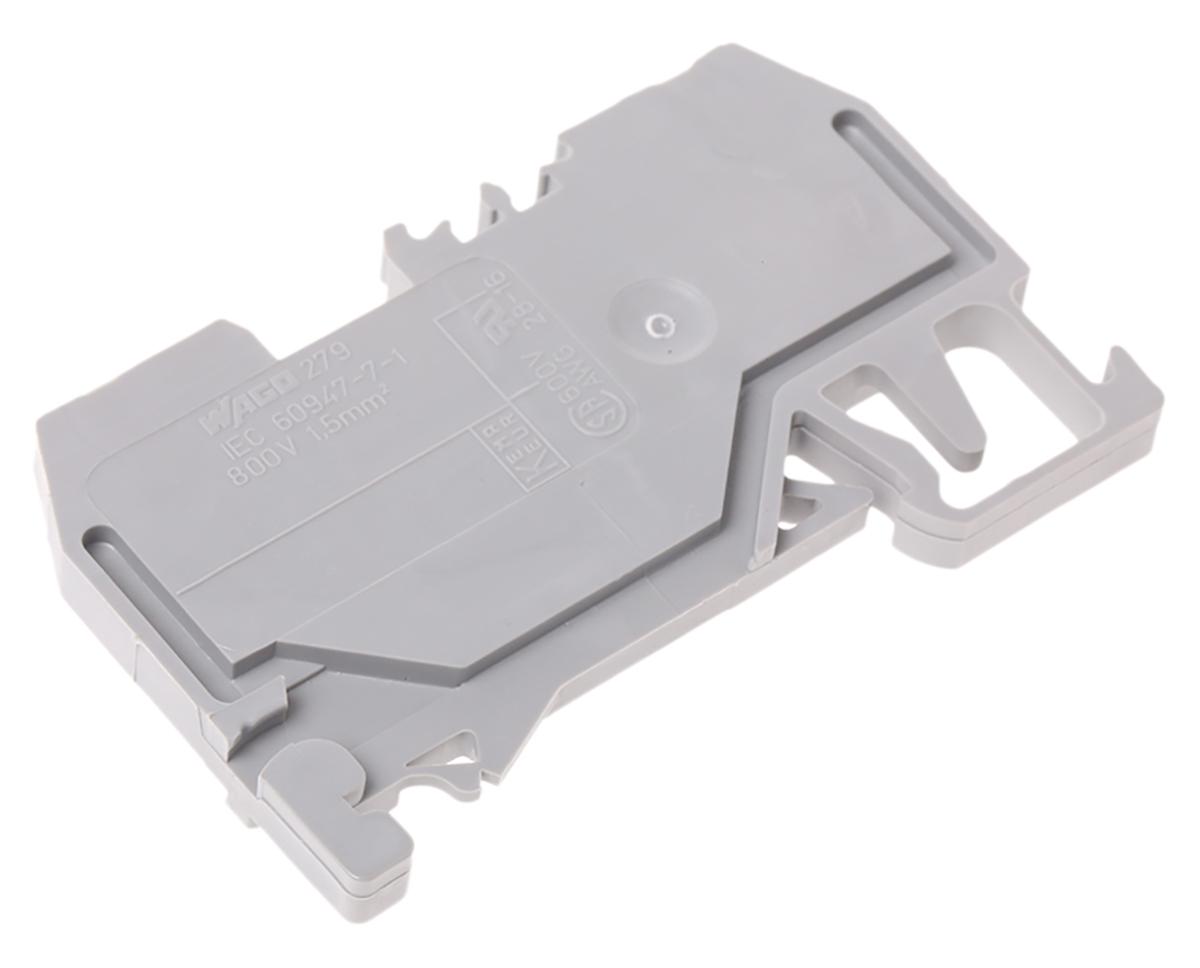 Wago 279 Reihenklemme Einfach Grau, 1.5mm², 800 V / 18A, mit Käfigklemme