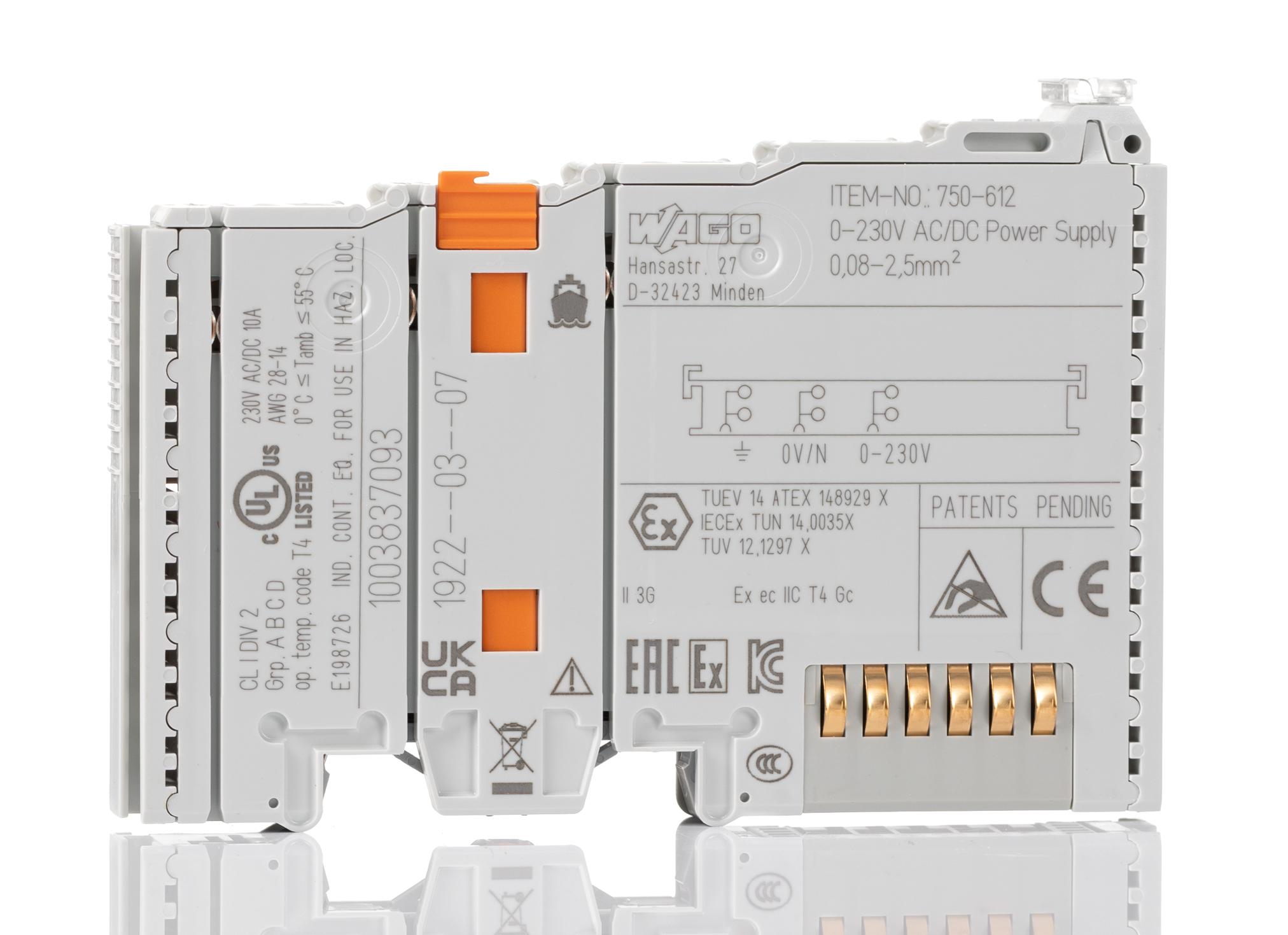 Produktfoto 1 von Wago 750 SPS-Netzteil für E/A-Modul, 69,8 x 12 x 100 mm