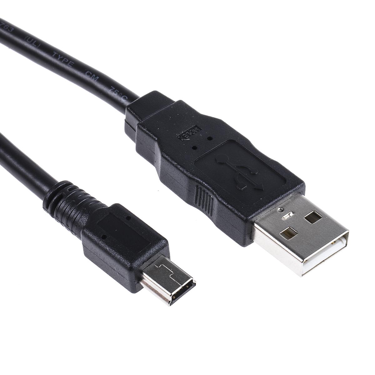 Produktfoto 1 von Molex USB-Kabel, USBA / Mini-USB B, 1.5m USB 2.0 Schwarz