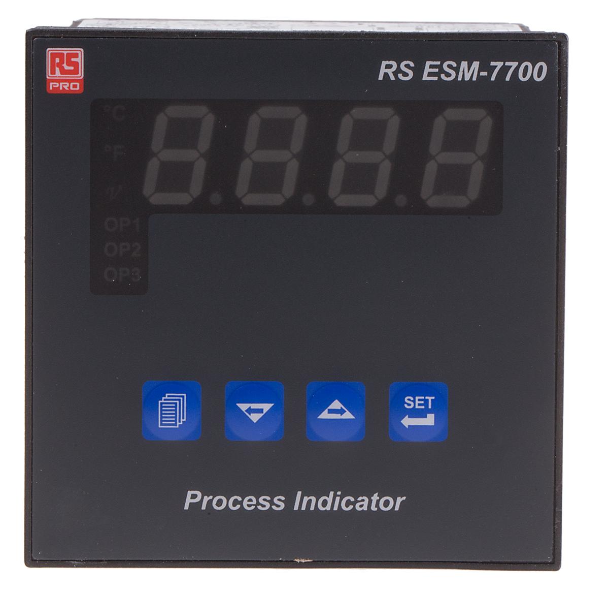 Produktfoto 1 von RS PRO Zweipunkt-Temperaturregler 1/8 DIN, 2 x Relais Ausgang/ Thermoelement, Typ K Eingang, 24 V ac/dc, 72 x 72mm