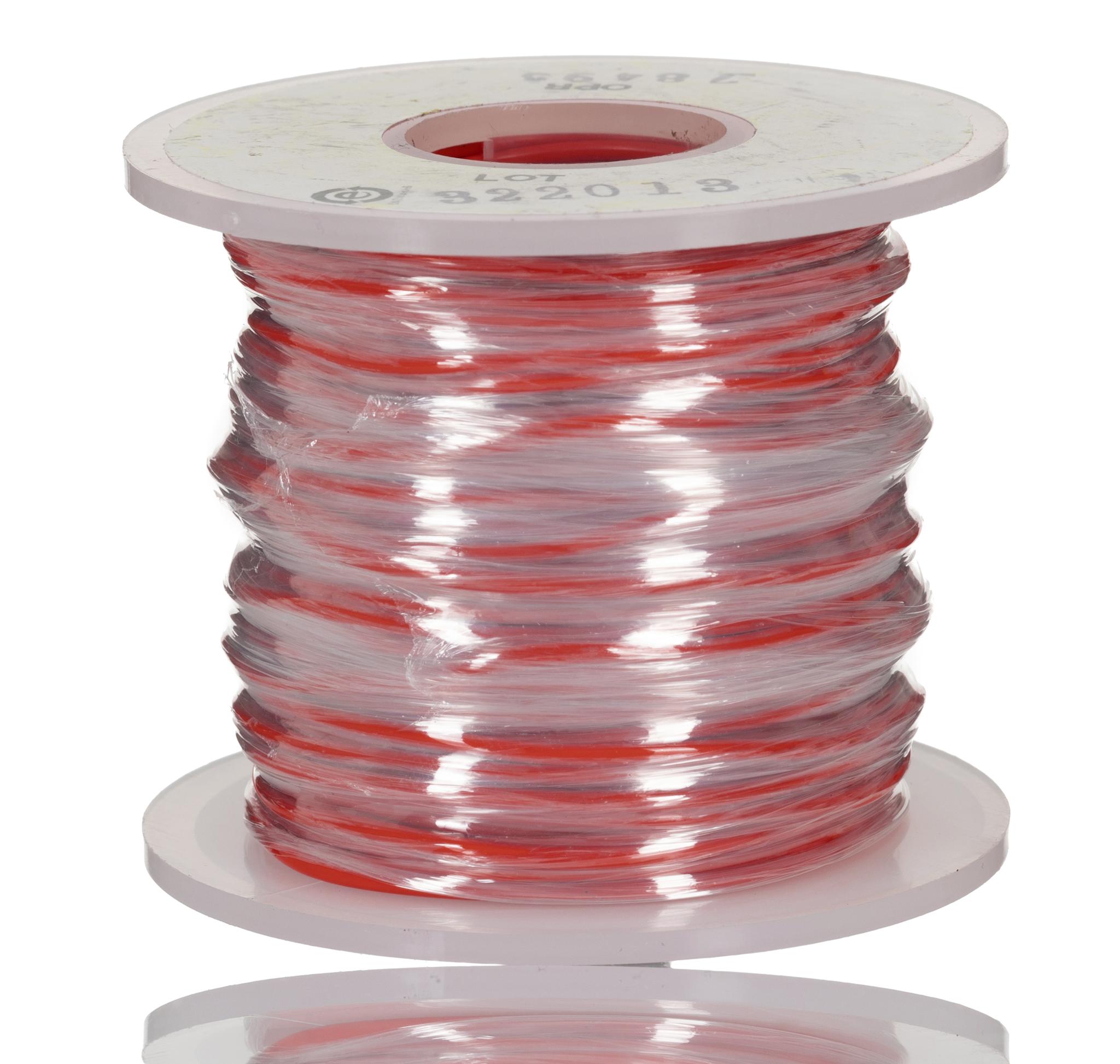 Produktfoto 1 von Alpha Wire Einzeladerleitung 0,33 mm², 22 AWG 30m Rot PVC isoliert Ø 2.39mm 7/0,25 mm Litzen UL1015