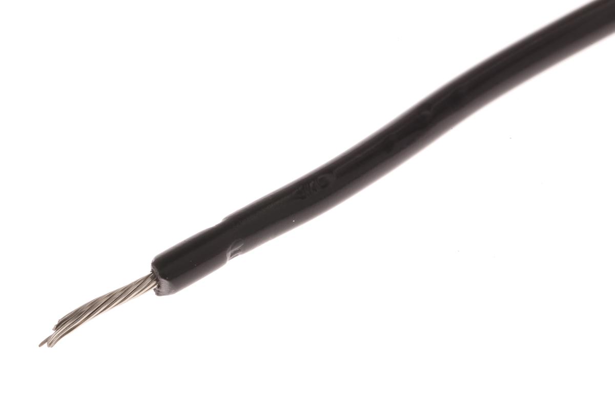 Alpha Wire Einzeladerleitung 0,52 mm², 20 AWG 30m Schwarz PVC isoliert Ø 2.57mm 10/0,25 mm Litzen UL1015