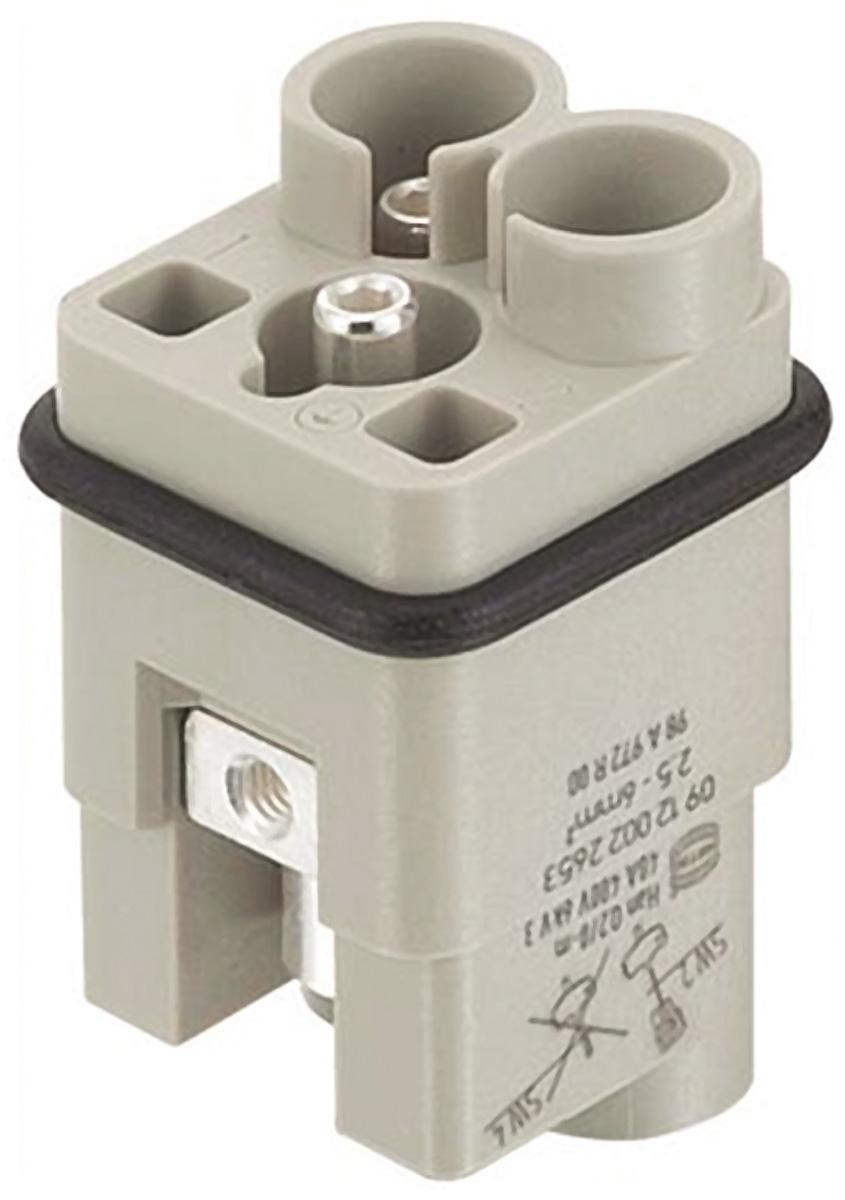 Produktfoto 1 von HARTING HAN Q Industrie-Steckverbinder Kontakteinsatz, 2-polig 40A Stecker, Schrauben