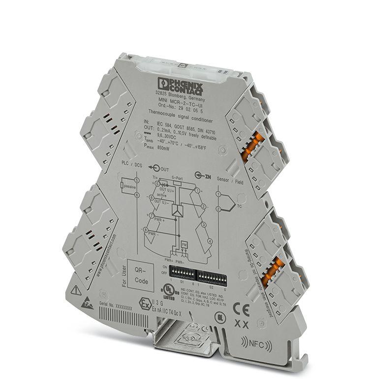 Produktfoto 1 von Phoenix Contact MINI MCR Signalwandler, Temperaturwandler 9.6 → 30V dc, Thermoelement -250 → +2500°C EIN