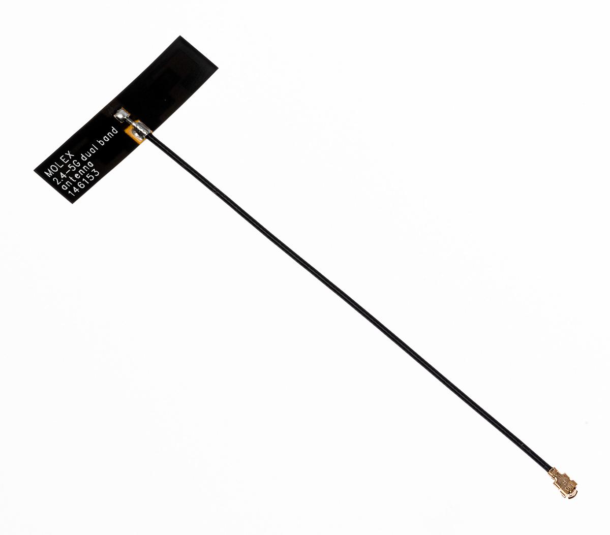 Produktfoto 1 von Molex 146153 Dual Band WiFi-Antenne 2,4 GHz, 5 GHz Intern / 2.4 dBi, 3.2 dBi Rundstrahlantenne