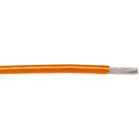 Alpha Wire Einzeladerleitung 0.06 mm², 30 AWG 30m Orange PTFE isoliert Ø 0.81mm 7/0,10 mm Litzen UL1213