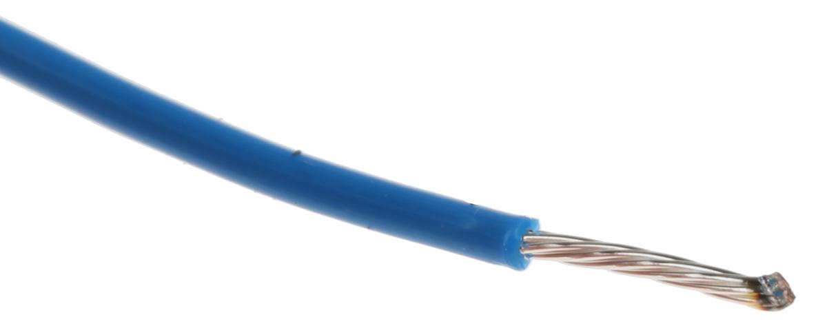 Produktfoto 1 von Alpha Wire Einzeladerleitung 0.35 mm², 22 AWG 30m Blau PTFE isoliert Ø 1.27mm 7/0,25 mm Litzen UL1213