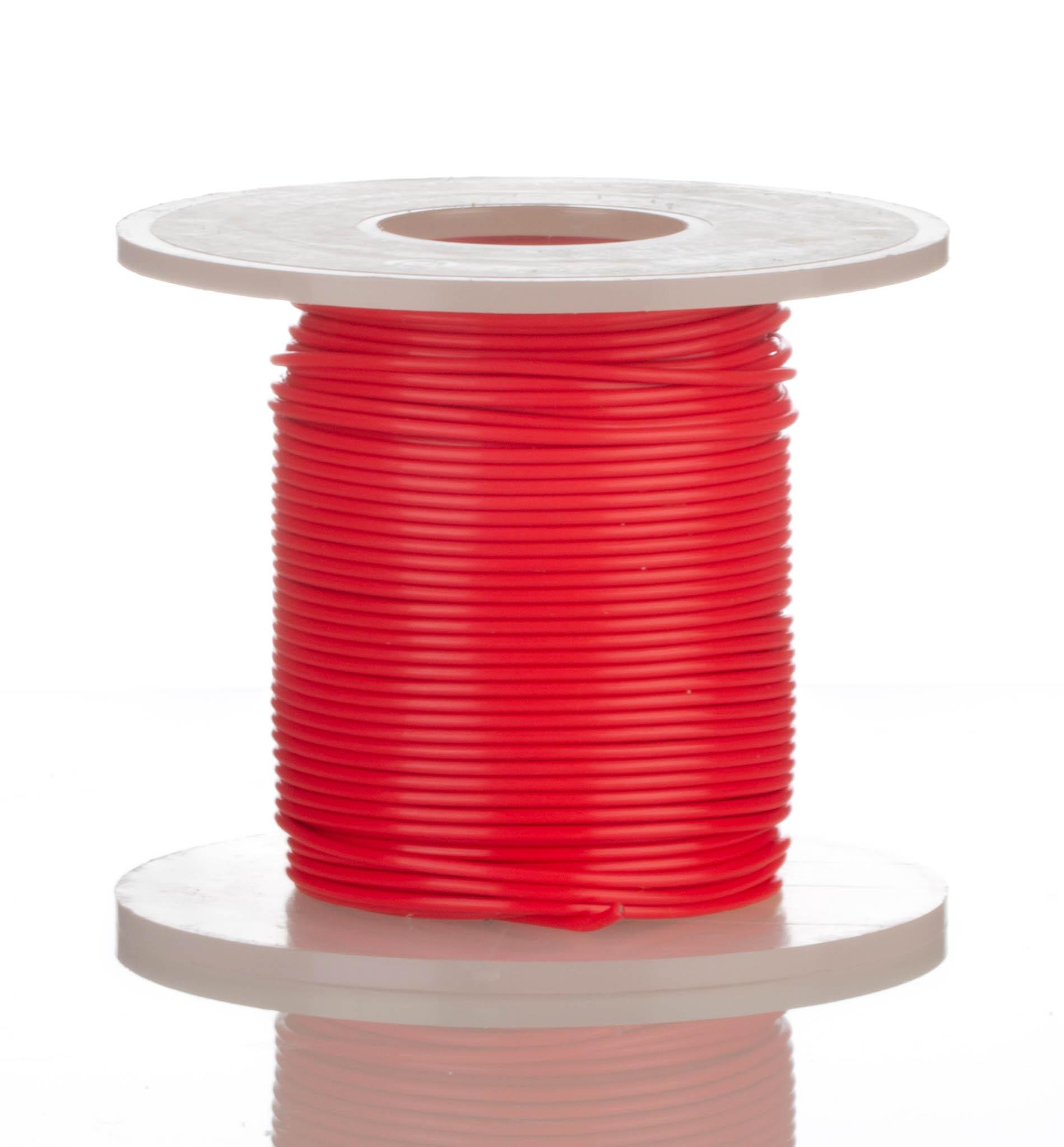 Produktfoto 1 von Alpha Wire Einzeladerleitung 0,33 mm², 22 AWG 30m Rot PTFE isoliert Ø 1.27mm 19/0,16 mm Litzen UL1213