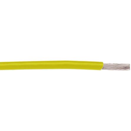 Produktfoto 1 von Alpha Wire Einzeladerleitung 0,03 mm², 32 AWG 30m Gelb PTFE isoliert Ø 0.56mm 7/0,008 mm Litzen MIL-W-16878