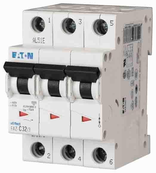 Eaton Eaton Moeller MCB Leitungsschutzschalter Typ D, 3-polig 63A 240 → 415V, Abschaltvermögen 10 kA xEffect