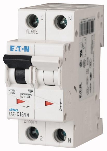 Produktfoto 1 von Eaton Eaton Moeller MCB Leitungsschutzschalter Typ C, Pol 1P+N 20A 240V, Abschaltvermögen 10 kA xEffect