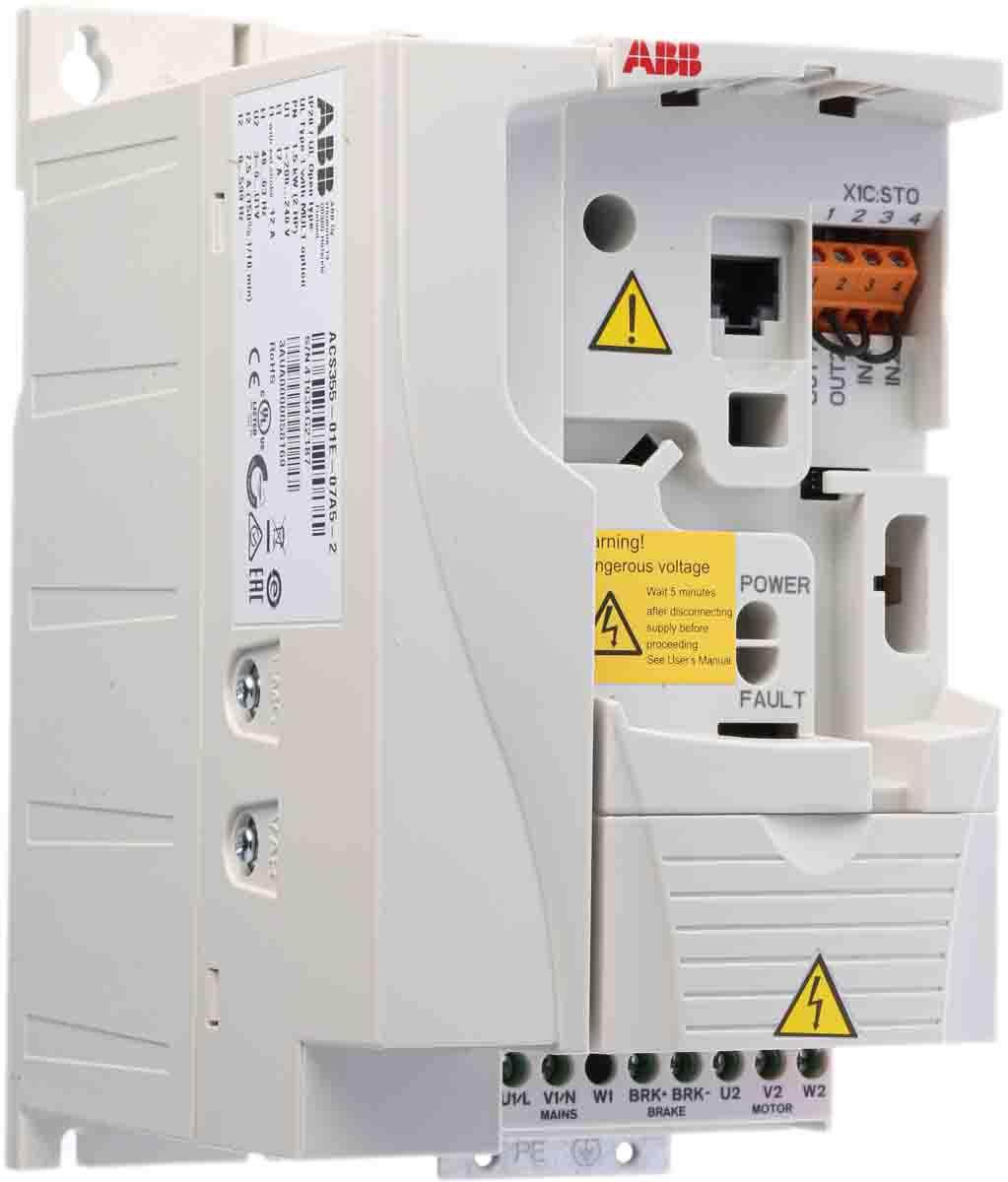 Produktfoto 1 von ABB ACS355, 1-Phasen Frequenzumrichter 1,5 kW, 230 V ac / 7,5 A 0 → 600Hz für Wechselstrommotoren