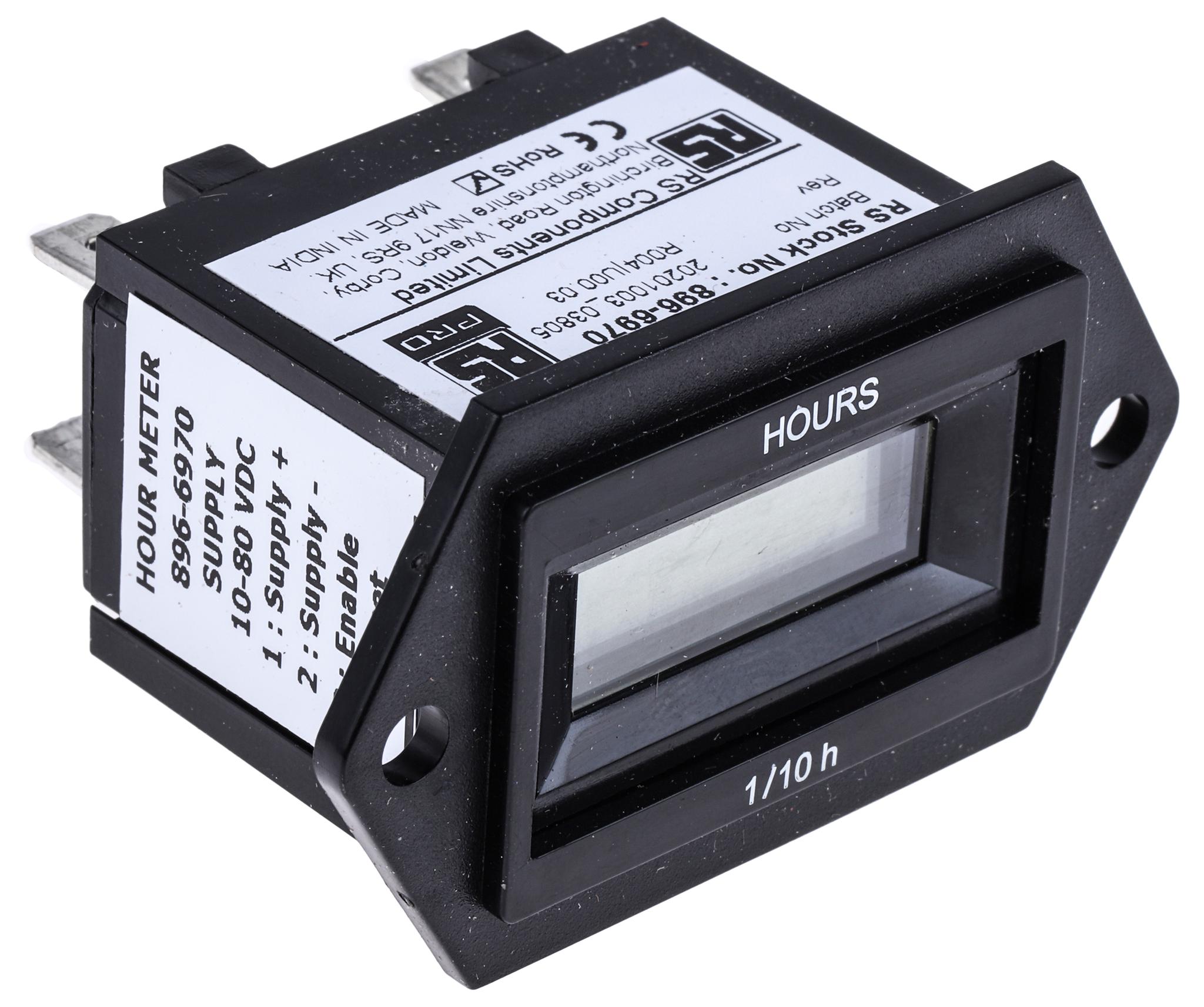 Produktfoto 1 von RS PRO Aufwärts Zähler LCD 6-stellig, Stunden, 10 → 80 V dc