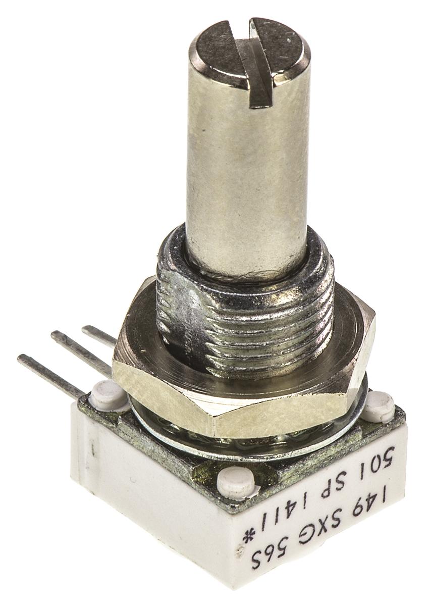 Vishay 149 THT, Tafelmontage  Dreh Potentiometer 500Ω ±10% / 1W , Schaft-Ø 6,35 mm