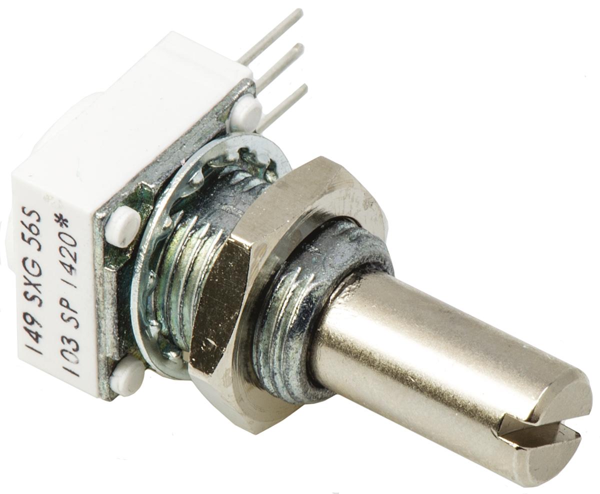 Vishay 149 THT, Tafelmontage  Dreh Potentiometer 10kΩ ±10% / 1W , Schaft-Ø 6,35 mm