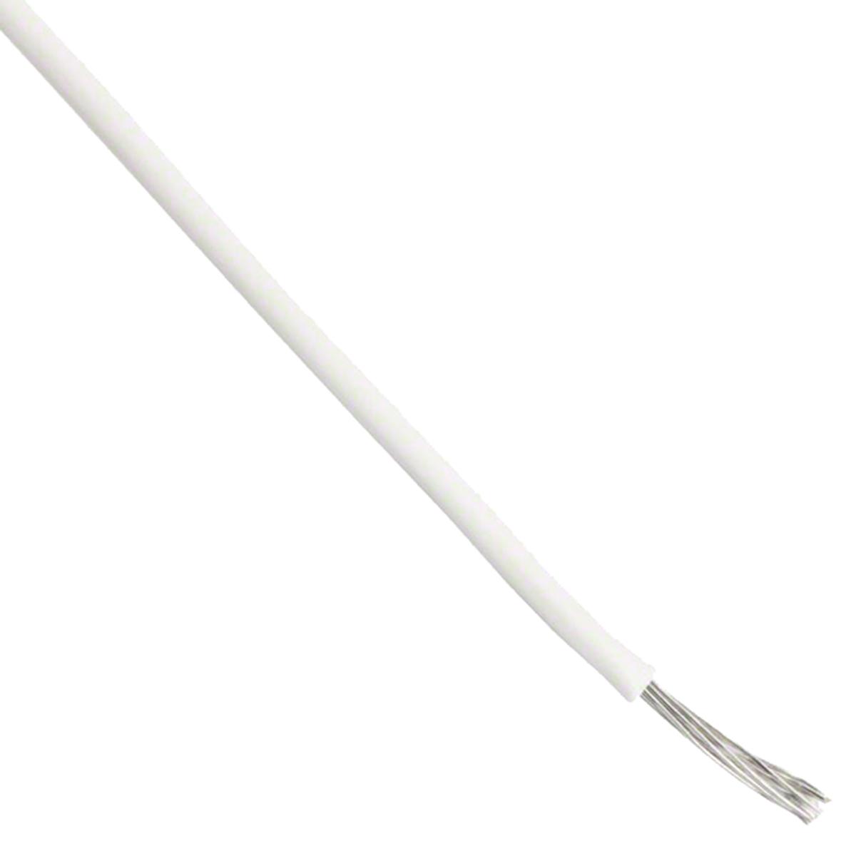 Produktfoto 1 von Alpha Wire Einzeladerleitung 0,2 mm², 24 AWG 30m Weiß PVC isoliert Ø 1.12mm 7/0.20 mm Litzen UL1429