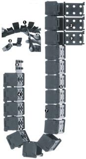 Igus E1.18 Kabel-Schleppkette Schwarz, 15 mm x 18mm, Länge 1m Kunststoff, Seitenwand Flexibel
